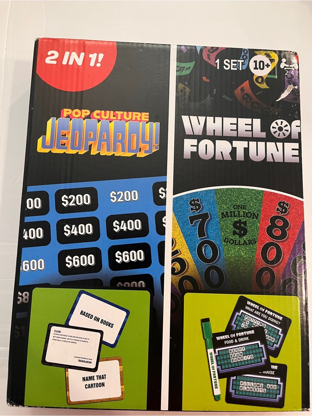 Pop Culture Jeopardy & Wheel of Fortune 2-in-1 Game Set - Black/Blue/Green